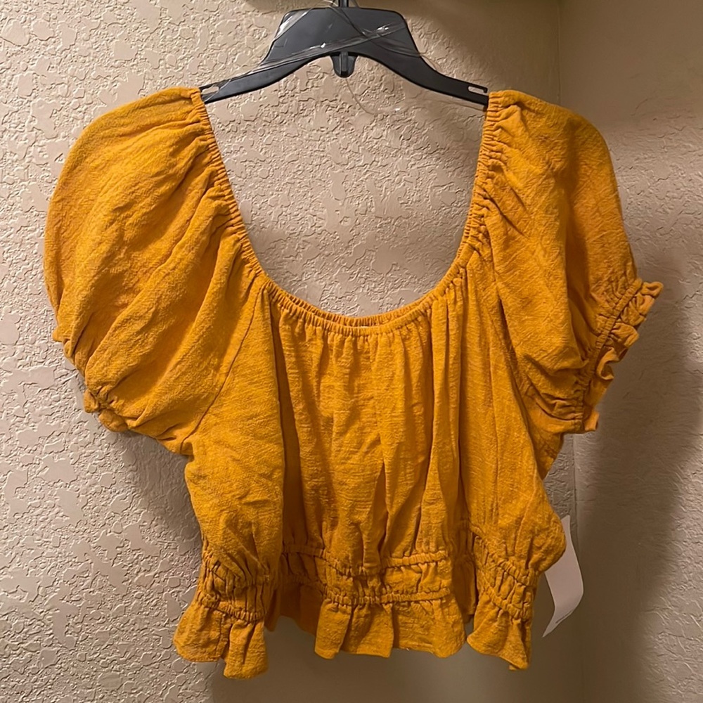yellow cropped top